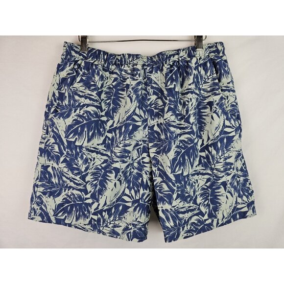 Columbia Men's Swim Trunks Size Large Blue Leaves Swimsuit Shorts - Picture 1 of 9